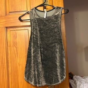 Womens velvet tank top, slits on side, cropped. Worn only once